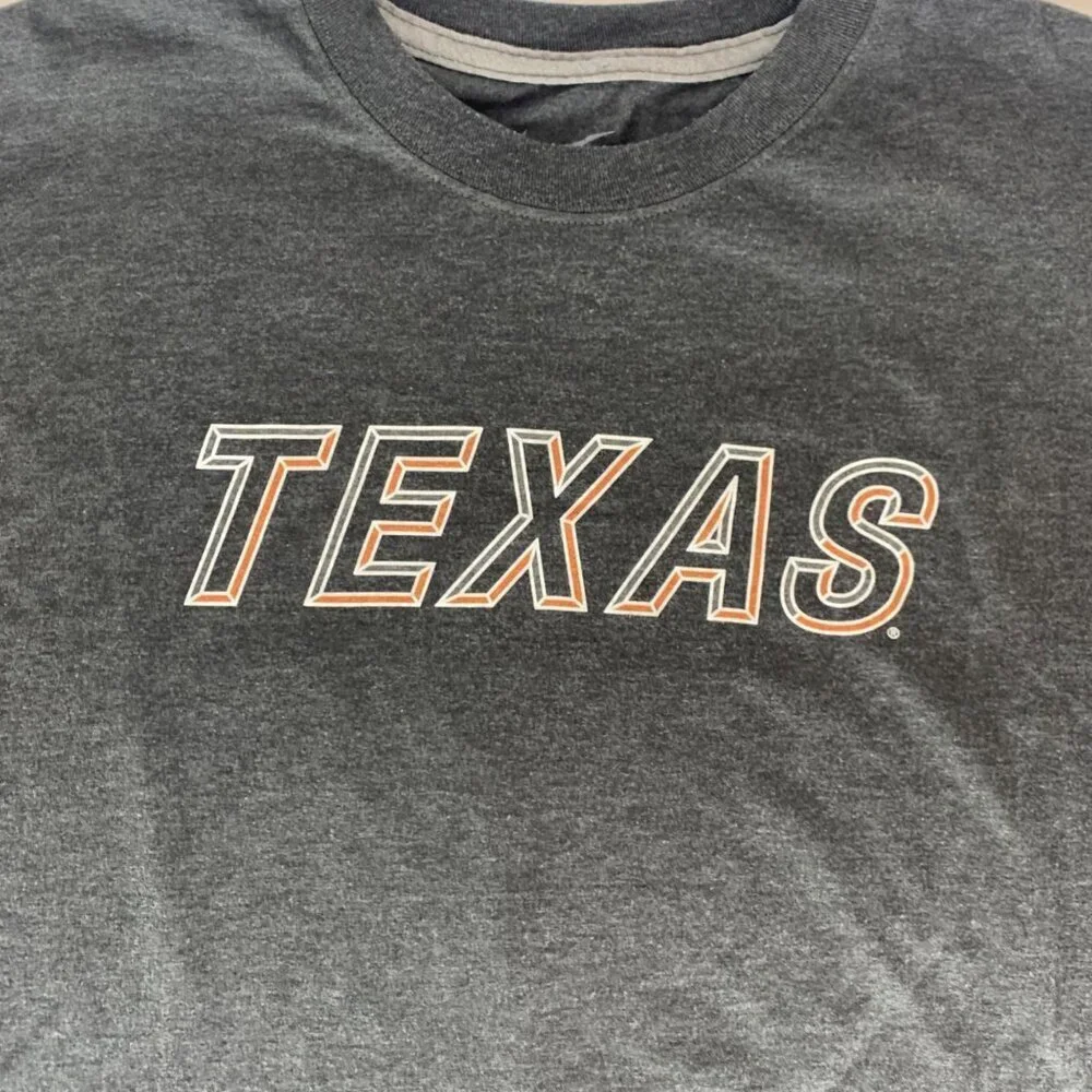 Texas Longhorns NCAA Charcoal Gray Nike Short Sleeve Crewneck Shirt Mens 2XL XXL